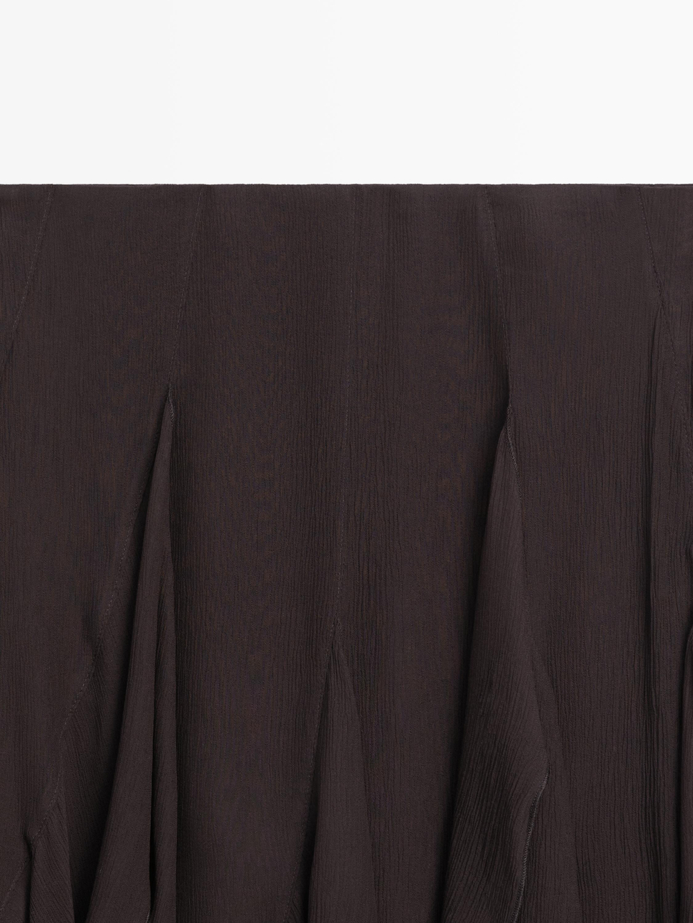 Massimo Dutti Асимметричная юбка с оборками, коричневый