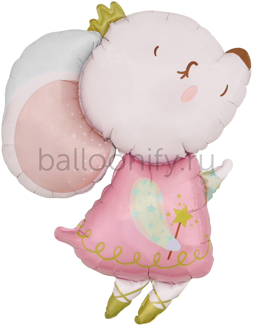 Шар (35''/89 см) Фигура, Мышка Принцесса, 1 шт. в уп.