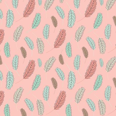 Пасхальный паттерн с перьями в стиле бохо