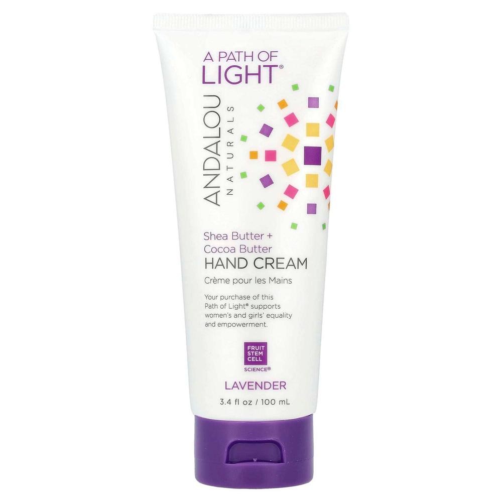 Andalou Naturals, A Path of Light®, крем для рук с маслом ши и какао, лаванда, 100 мл (3,4 жидк. Унции)
