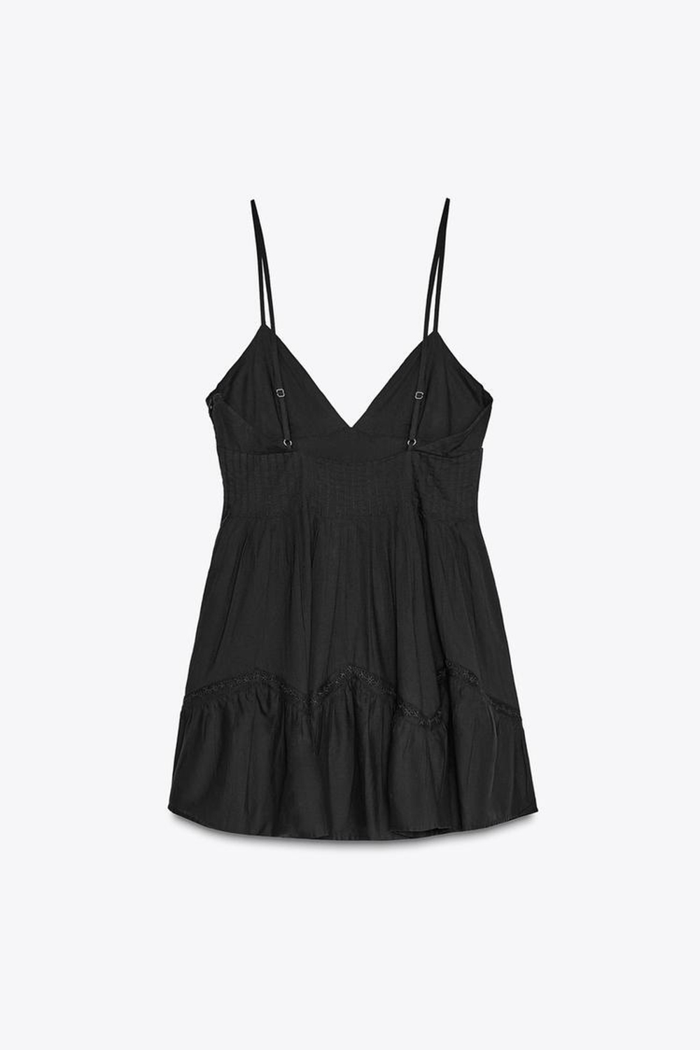 ZARA КОРОТКОЕ ПЛАТЬЕ С ВЫШИВКОЙ, ЧЕРНЫЙ