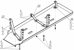 Защита Топл. бака. 3 мм, Сталь. для Volkswagen Amarok 2010-2016, Volkswagen Amarok 2016-2022 MOTODOR.12710