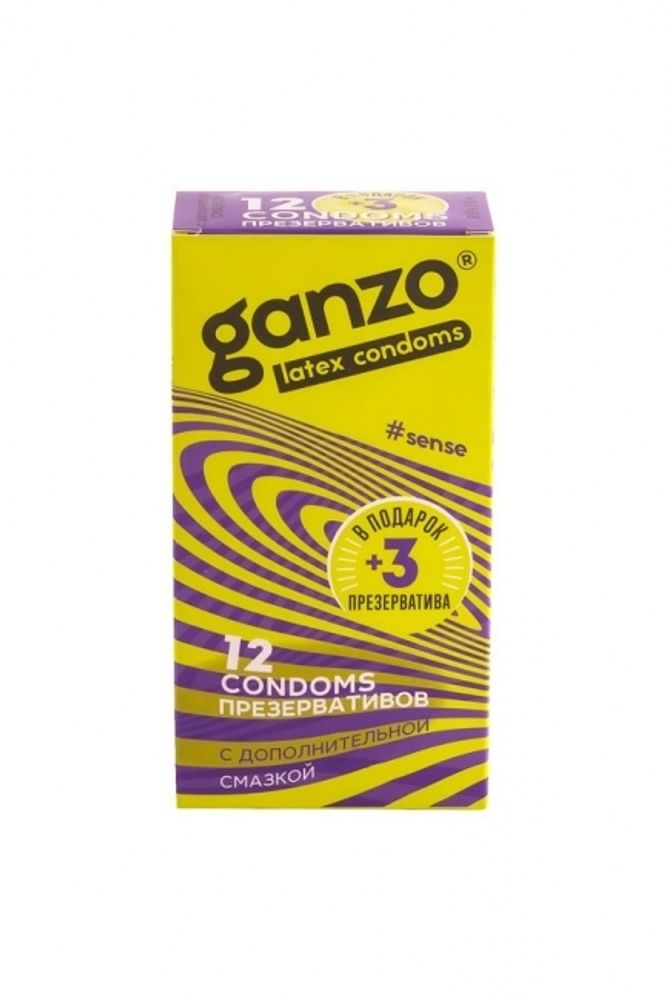 Презервативы Ganzo, sense, ультратонкие, латекс, 18 см, 5,2 см, 15 шт. (Цвет: прозрачный)