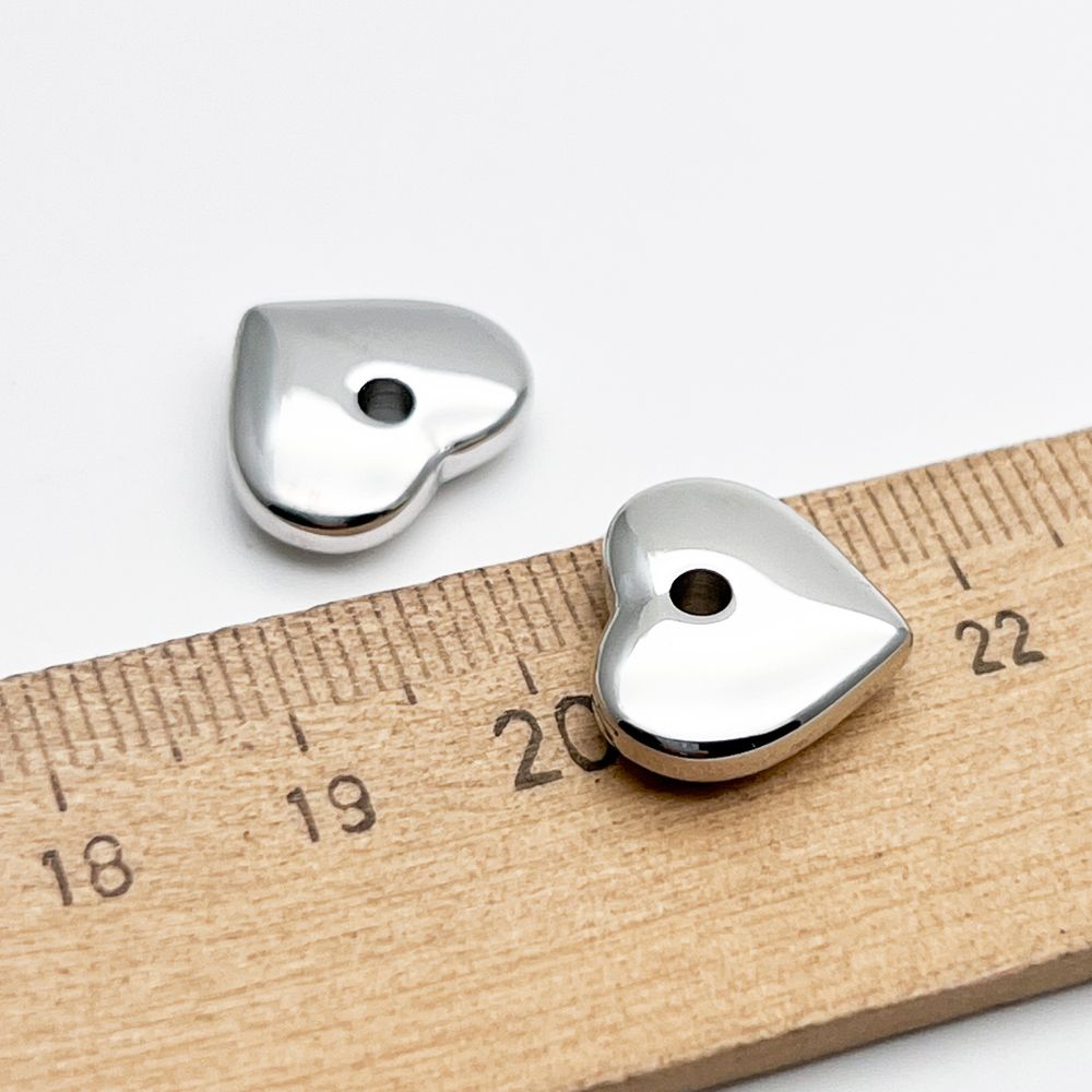 Подвеска Сердце, сталь, размер 13,5*15 мм, цена за 1 шт