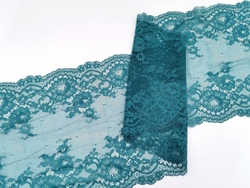 Эластичное кружево, ОПТ, 23 см, малахит, (Арт: EK-2614), м