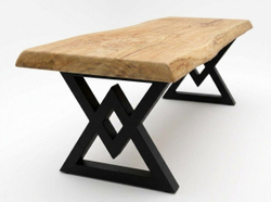 Стол обеденный из слэба тополя WHITE 300