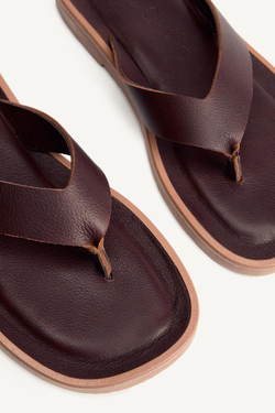 ZARA САНДАЛИИ ИЗ НАТУРАЛЬНОЙ КОЖИ, БОРДОВЫЙ