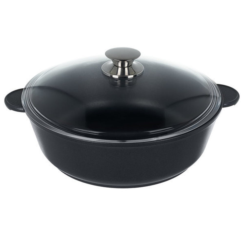 Жаровня «Renard « Silver Grey со стеклянной крышкой 28см