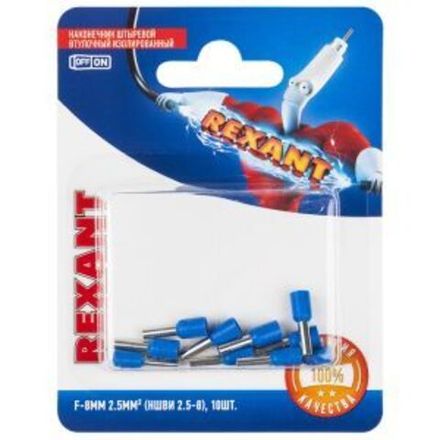 Наконечник штыревой втулочный изолированный F-8 мм 2.5 мм² (НШВи 2.5-8 / Е 2,5-8 / E2508) синий, в у