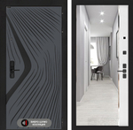 Входная дверь Лабиринт LEOLAB - Зеркало панорама Белый софт