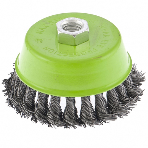 746287 Щетка для УШМ, 100 мм, М14, Чашка, крученая проволока 0,5 мм// Сибртех