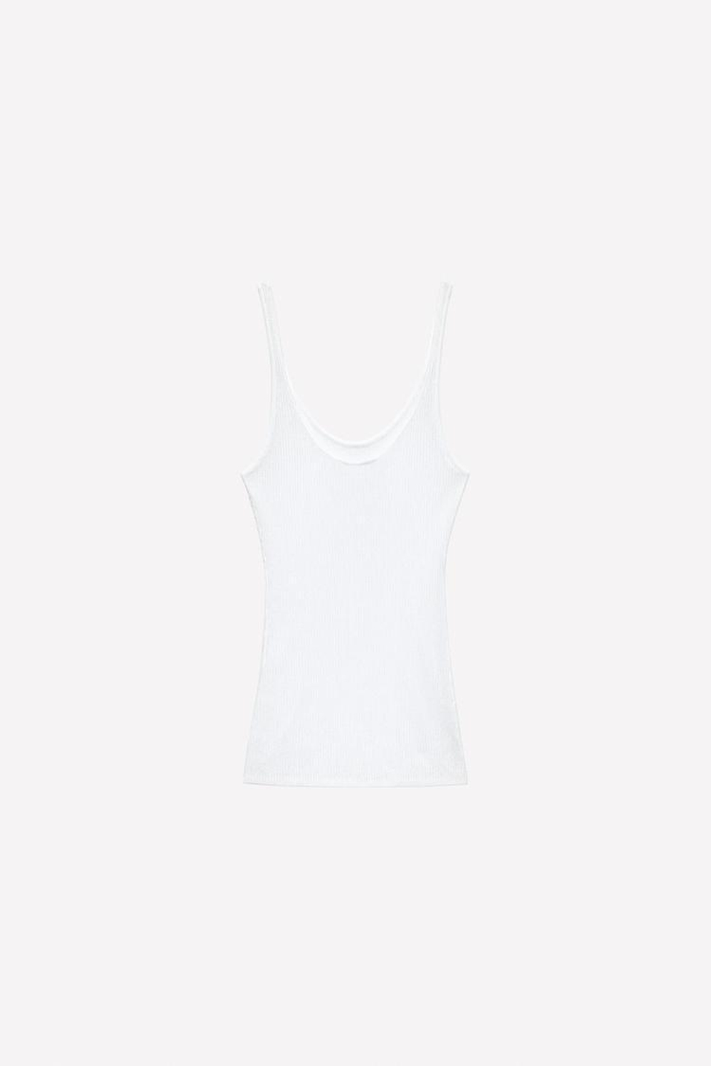 ZARA X LUDOVIC DE SAINT SERNIN ТОНКИЙ ТОП НА БРЕТЕЛЯХ, БЕЛЫЙ