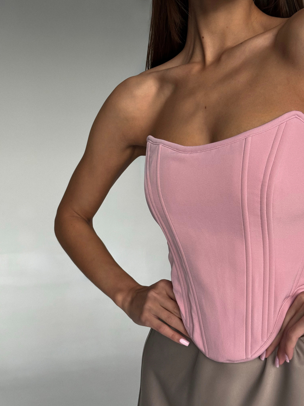 Корсет розовая пудра