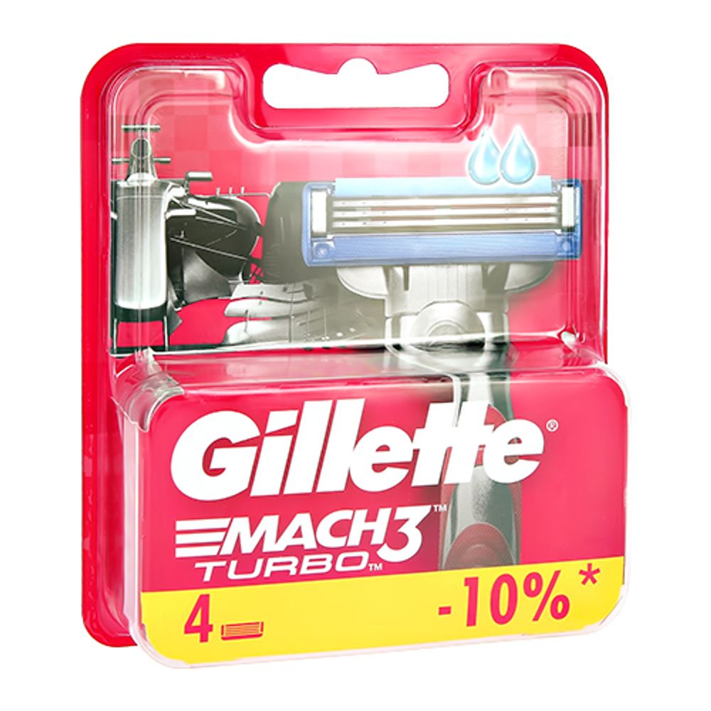 Сменные кассеты Gillette Mach3 Turbo RED 4шт