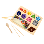 Развивающая игрушка деревянная Шарики, сортируем по цветам, коробка C-41821