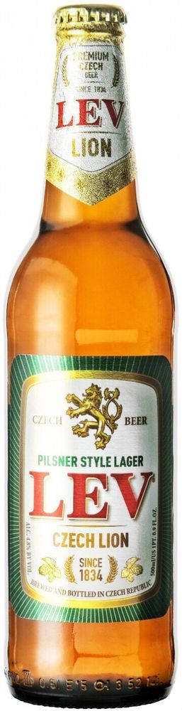 Пиво Лев Чех Лайон / Lev Czech Lion 0.5л - 10шт