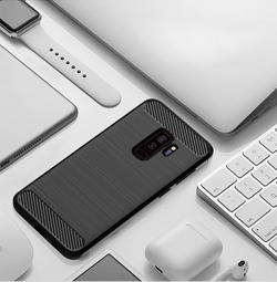 Чехол для Samsung Galaxy S9 Plus цвет Black (черный), серия Carbon от Caseport