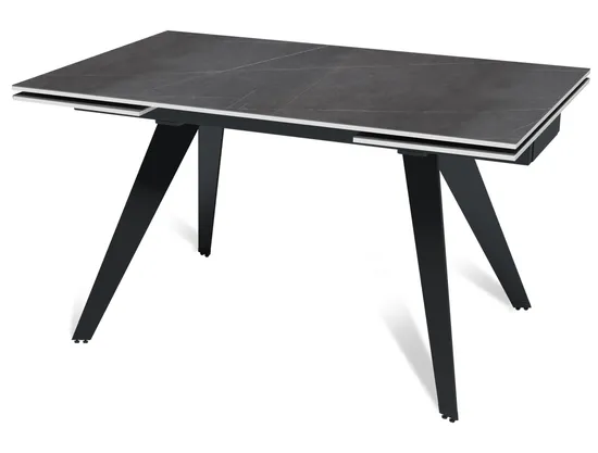 Стол "РЕЙН" 140-220, керамика Armani Grey матовый, опоры черный муар