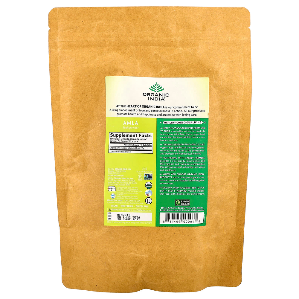 Organic India, Порошок фруктов амлы, 454 г (16 унций)