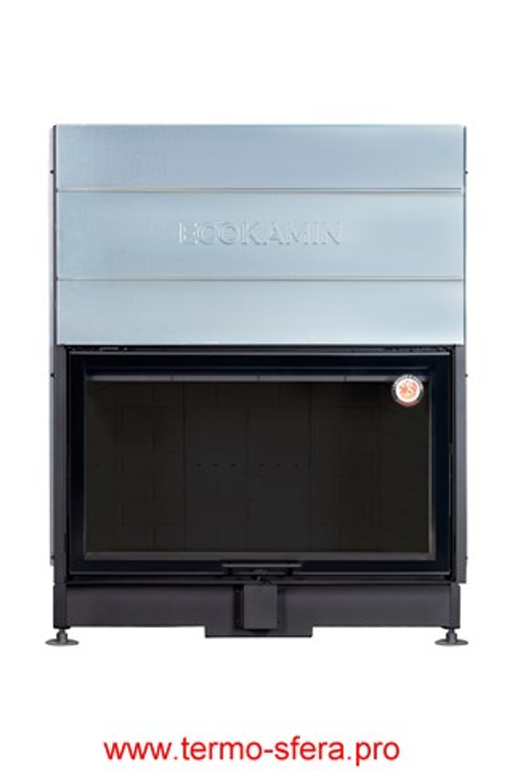 Каминная топка Экокамин ВЕГА 1200 PB принтинг черный шамот подовое горение