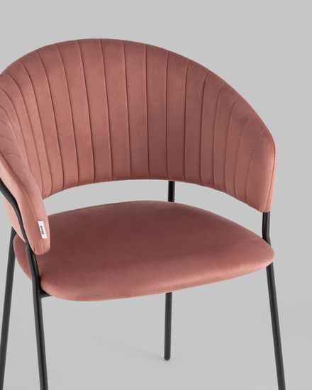 Стул Бруно велюр пыльно-розовый