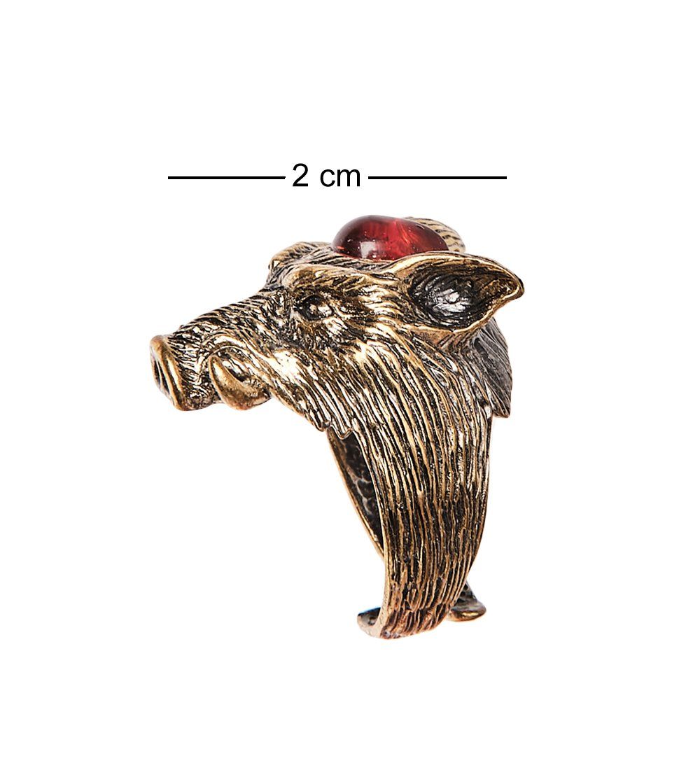 AM-2451 Кольцо «Кабан» (латунь, янтарь)