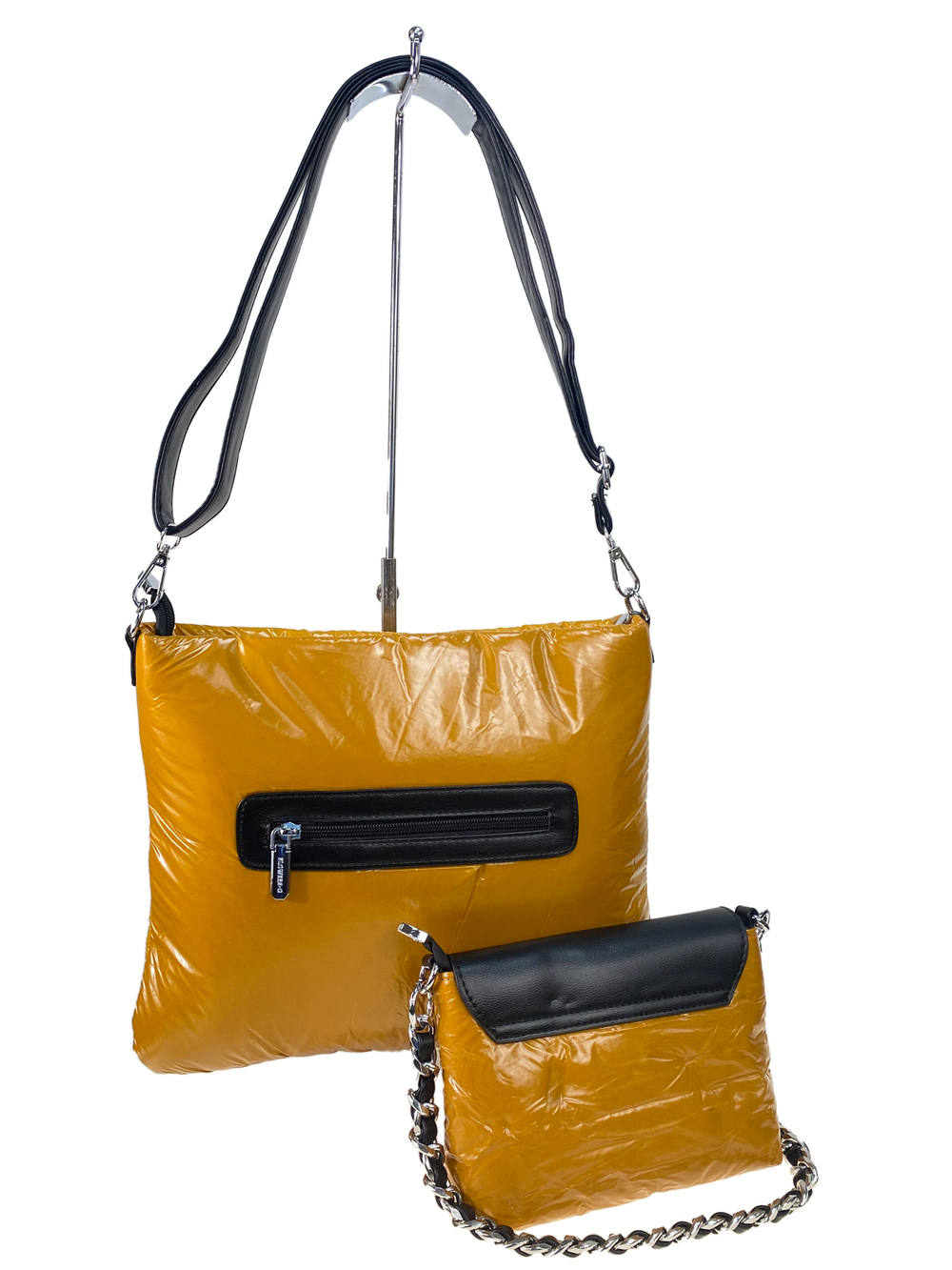 Cтильная женская сумка-шоппер из водоотталкивающей ткани, цвет желтый