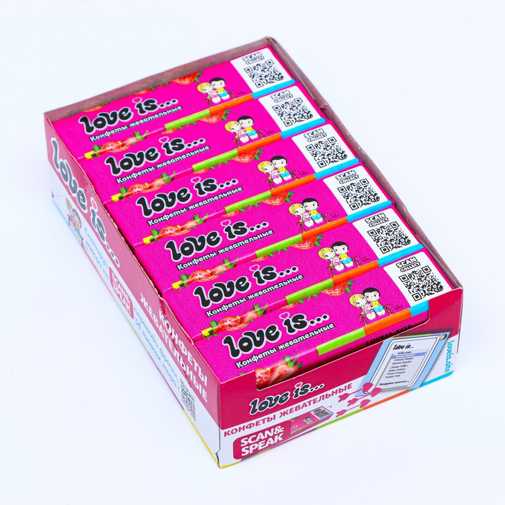  Конфеты жевательные Love is Клубника, 20 г