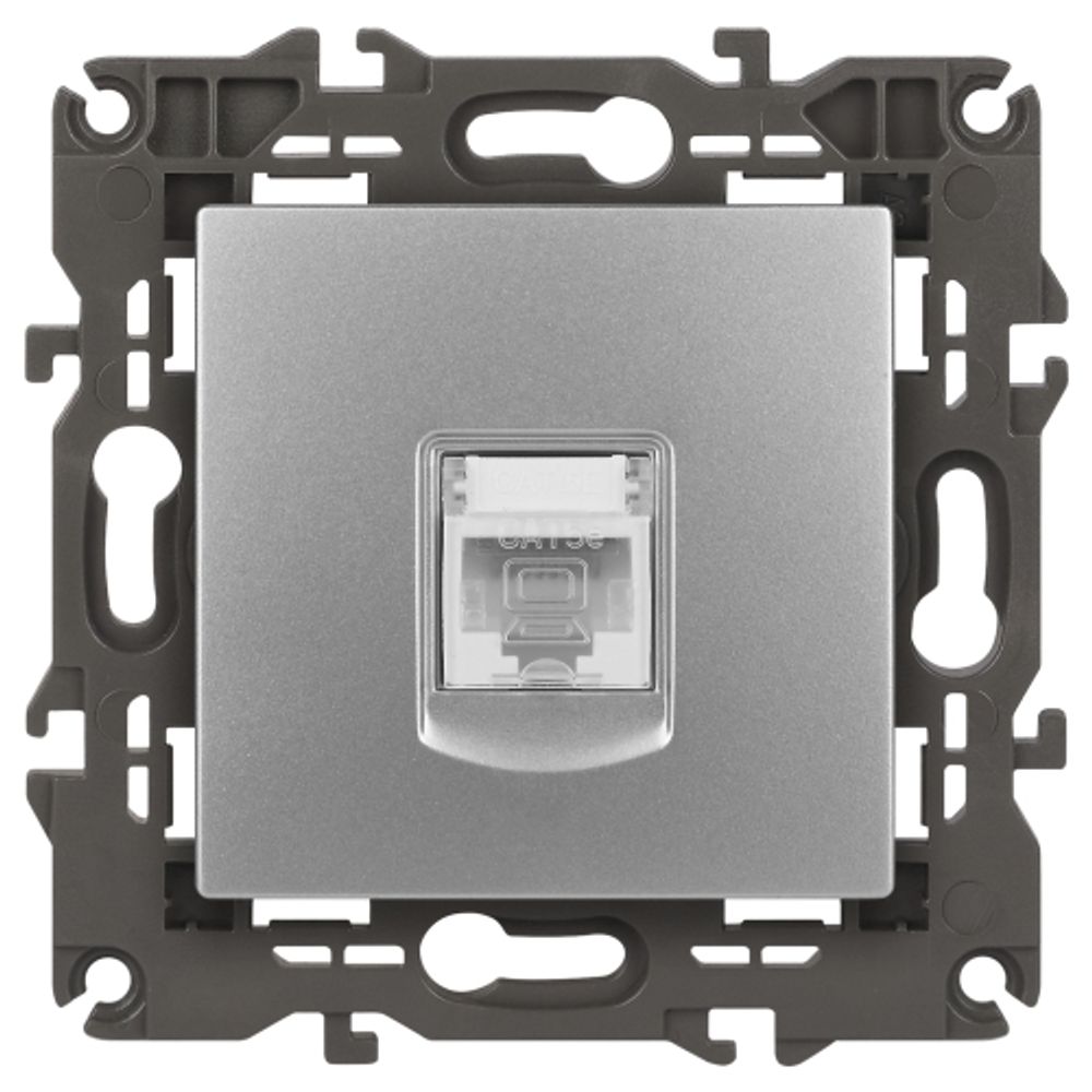 Розетка ЭРА Elegance 14-3107-03 информационная RJ45 IP20 алюминий | Elegance Алюминий