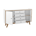 Тумба «Винтаж» 2 двери 4 ящика белый лак/браун