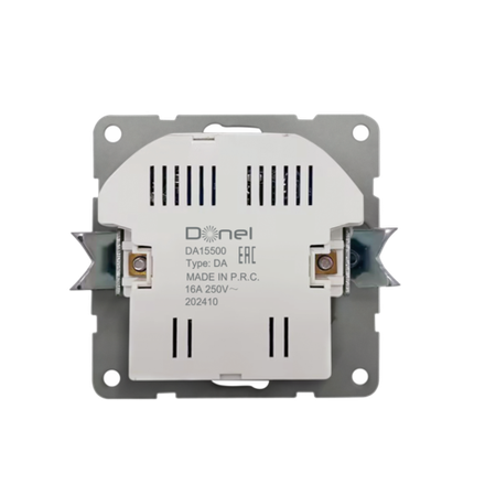 Механизм розетки Schuko 16А 250 В~ с зарядным устройством USB A+C,  5V/4A,  мощность 20W,  серия DA