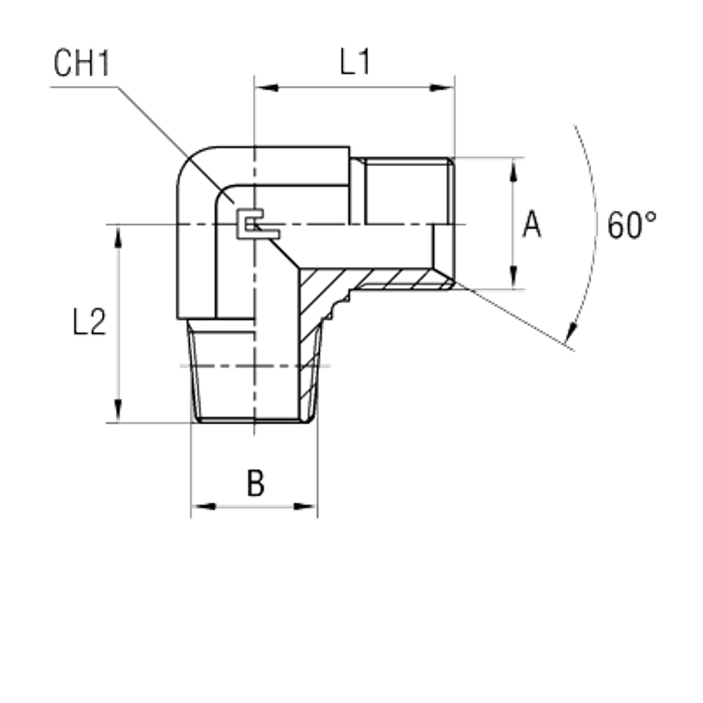 Штуцер FC90 BSP 1/2" NPT 1/2"