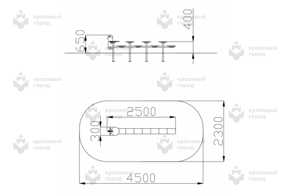 Разновысокое бревно Гусеница-1