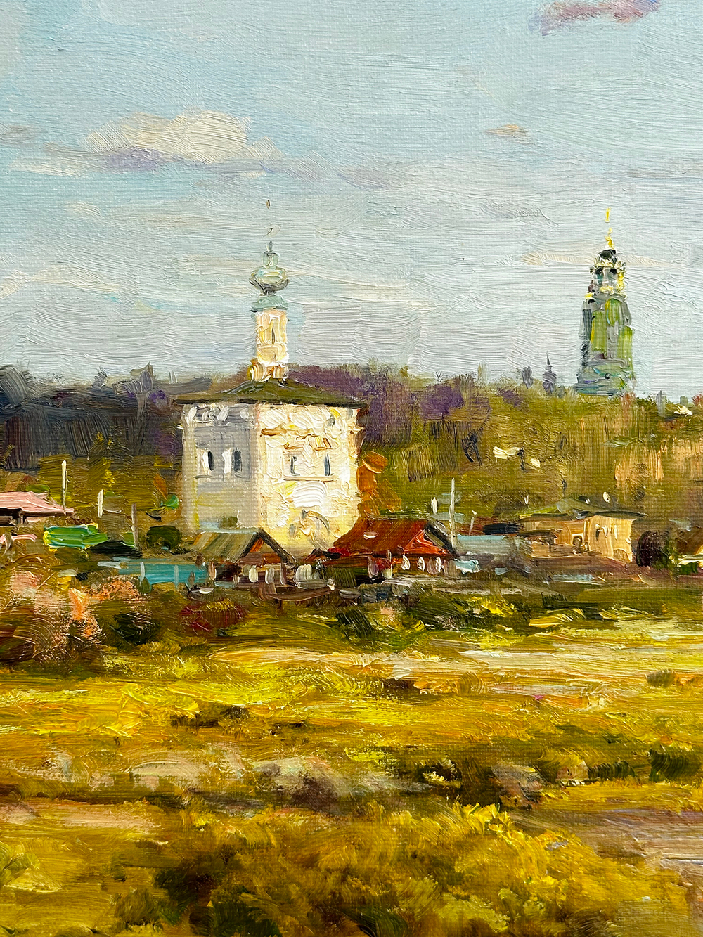 Плотников В.В. Суздаль. Ильинский луг. Холст, Масло. 2023г. Размер холста 40х70 см.