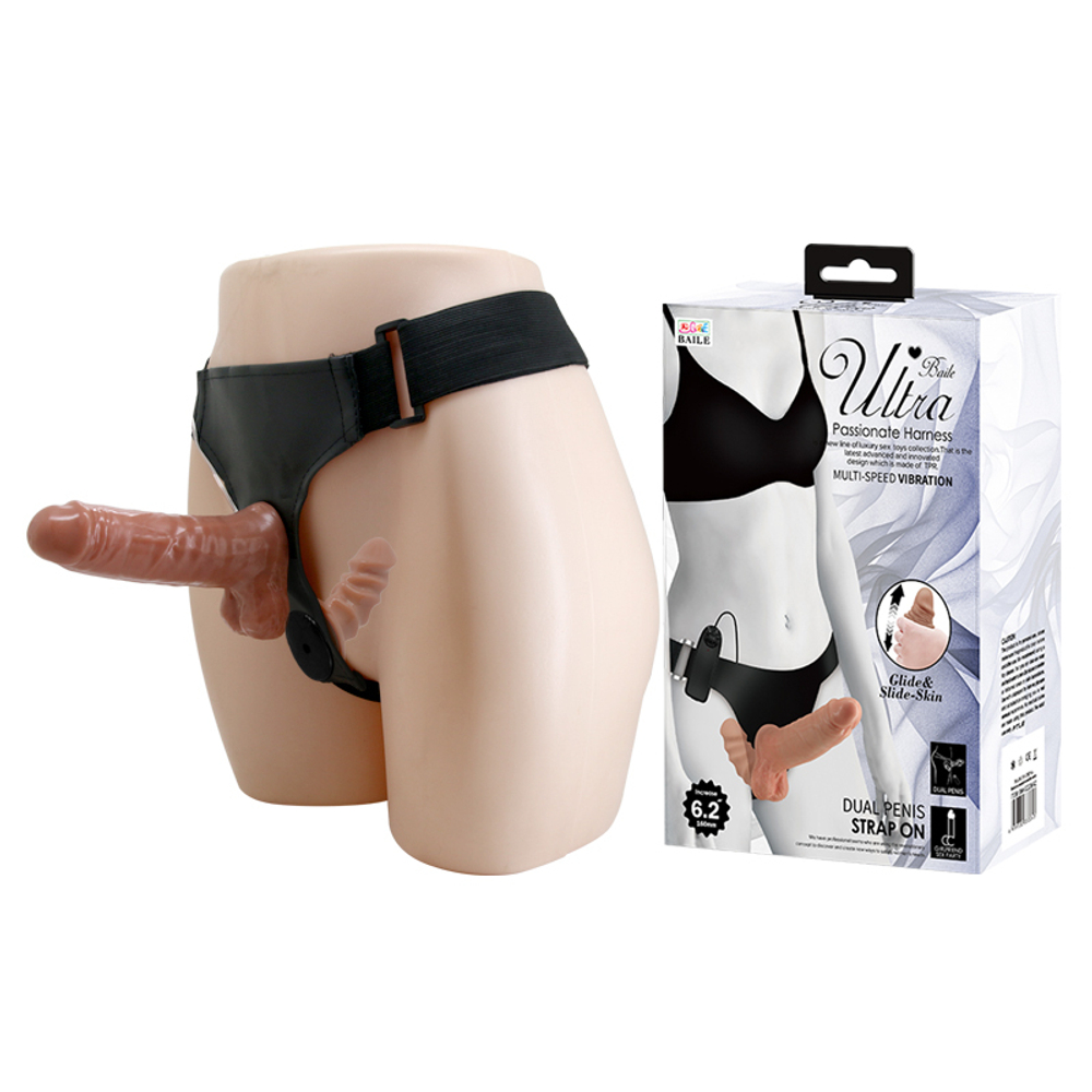Страпон на трусиках с вагинальной пробкой с вибрацией Ultra Passionate Harness