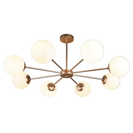 Светильник на штанге 8x40Вт E14, металл/стекло, шампань