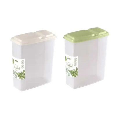 Емкость для сыпучих продуктов 2,3 л (Микс 1) Бежевый - зелёный