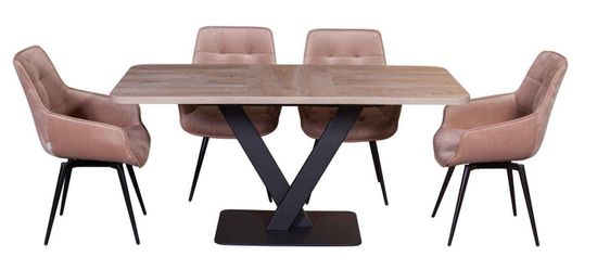 МОДЕРН-9, СТОЛ РАЗДВИЖНОЙ (120+40) ЭНДГРЕЙН / опора черная