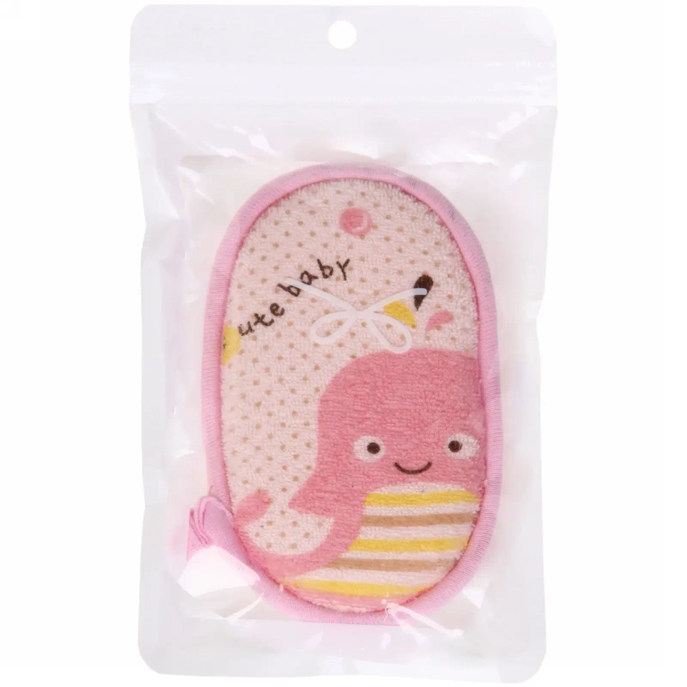 Губка для тела махровая детская «Happy baby - Кит Гарри» , 13*8,5 см (ZIP пакет)