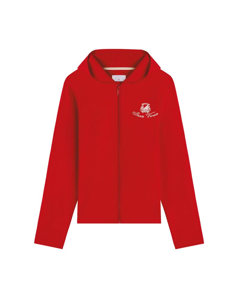 Приталенное худи на молнии из облегченного хлопка