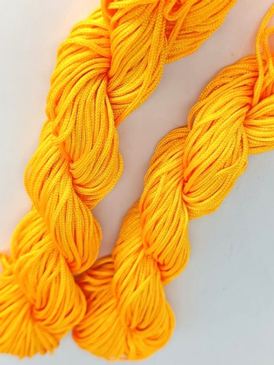 Шнур плетеный нейлон, d 1,2 мм, 10х20 м, жёлтый
