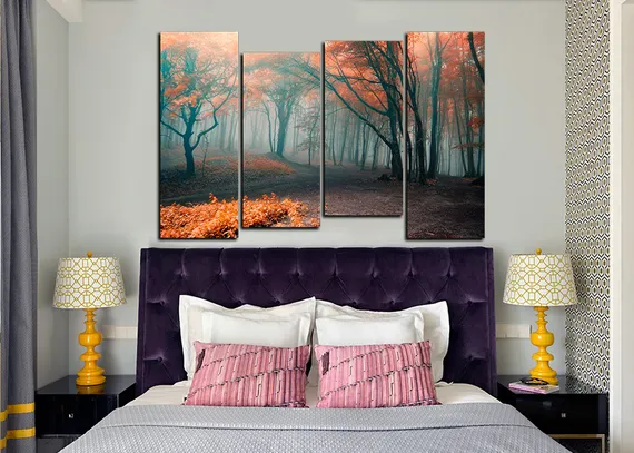 Модульная картина "Туманный лес"