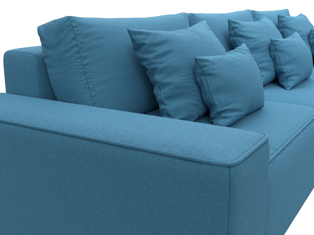 Диван угловой Лига-074 угол универсальный РОГОЖКА Амур 10 голубой