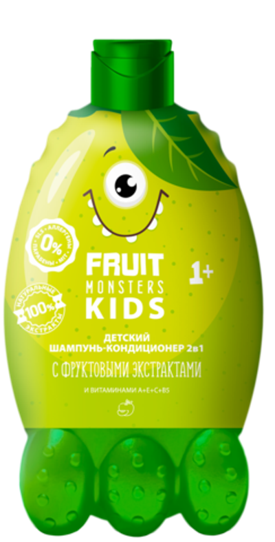 Фрутомонстры шампунь 2в1 400мл. Яблоко