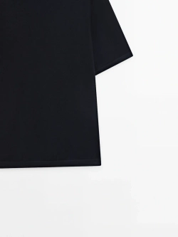 Massimo Dutti Футболка из мягкой ткани, темно-синий