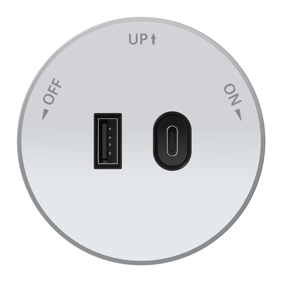 MULTITRACK Розетка 2хUSB (тип А+С) 18 Вт, 5 В/3 А БЕЛЫЙ