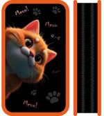 Пенал 2 секц. большой тканевый торец 190/105 "Meow 2026" (Пчёлка)