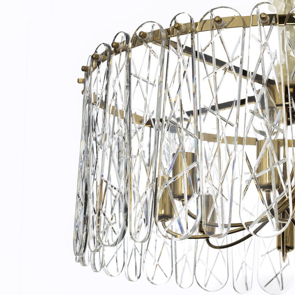 Citilux TALLA CL318292 Люстра хрустальная подвесная Золото