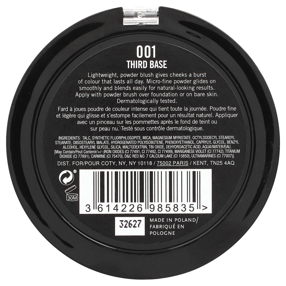 Rimmel London, Maxi Blush, оттенок 001 Third Base, 9 г (0,31 унции)