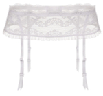 Широкий кружевной пояс для чулок Lilly (Размер: M) (Цвет: белый)